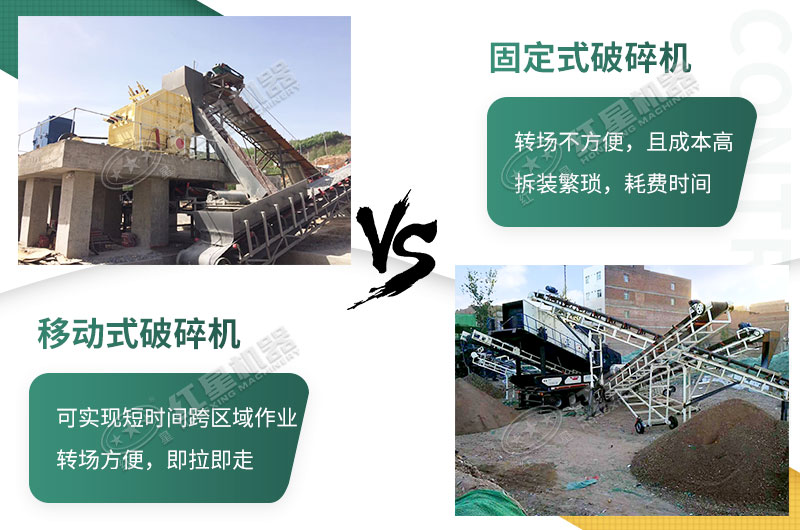 流動粉碎石機，可以隨時轉(zhuǎn)場停車生產(chǎn)的破碎生產(chǎn)線